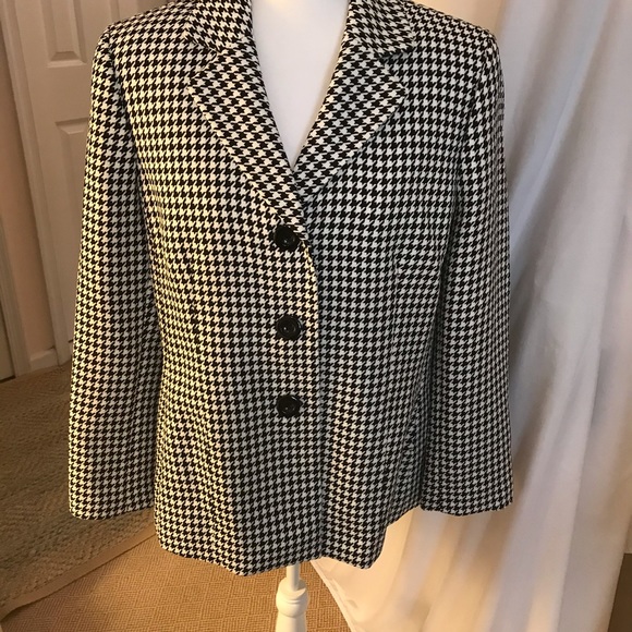 Jones Studio Separates B/W Herringbone Jacket 14 - Picture 1 of 8
